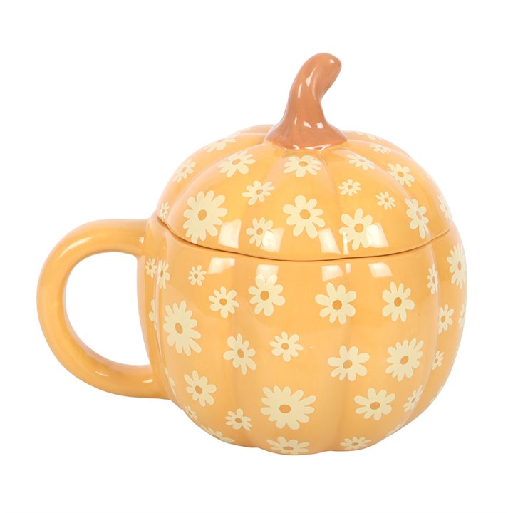 Tasse à couvercle « Citrouille fleurie »