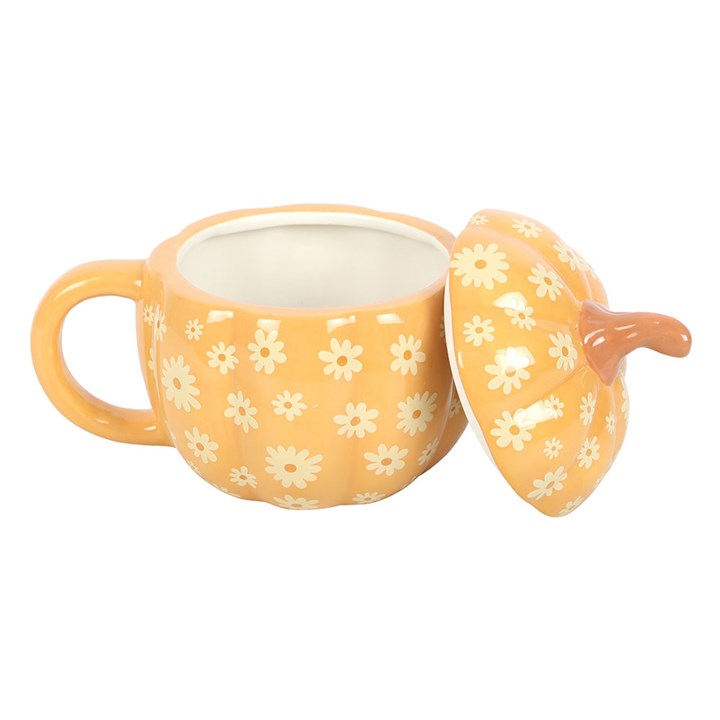 Tasse à couvercle « Citrouille fleurie »