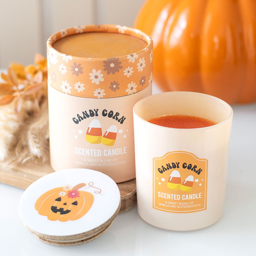 Bougie Candy Corn, Vanille et Caramel