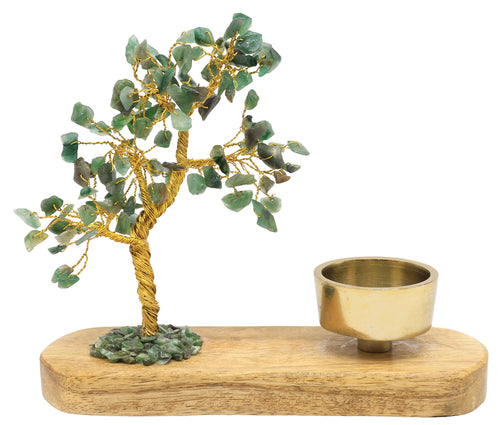 Arbre du Bonheur + Bougeoir 17cm