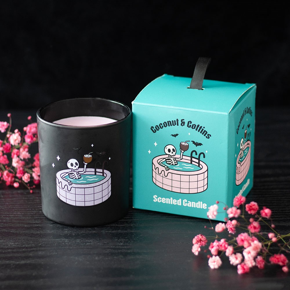 Bougie parfumée à la noix de coco et aux cercueils