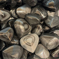 Coeur en Obsidienne argentée