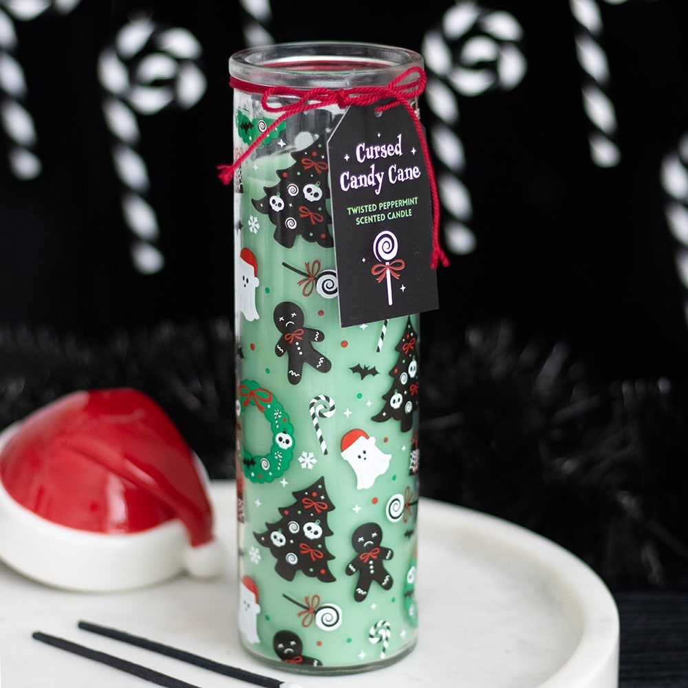 Merry Creepmas Bougie en tube de canne d’orge maud