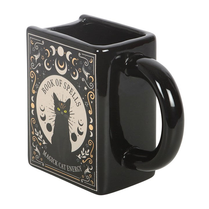 Tasse en forme de livre « Black Cat Magick : Le Livre des sorts »