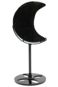 Lune Obsidienne Noire sur socle 16cm
