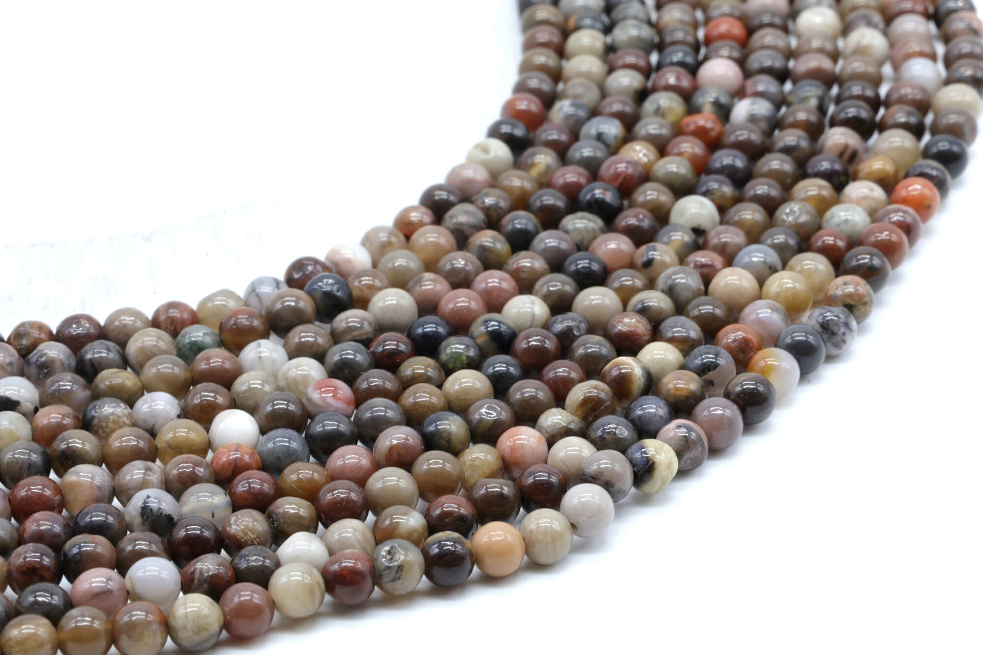 Perles Agate Fossile