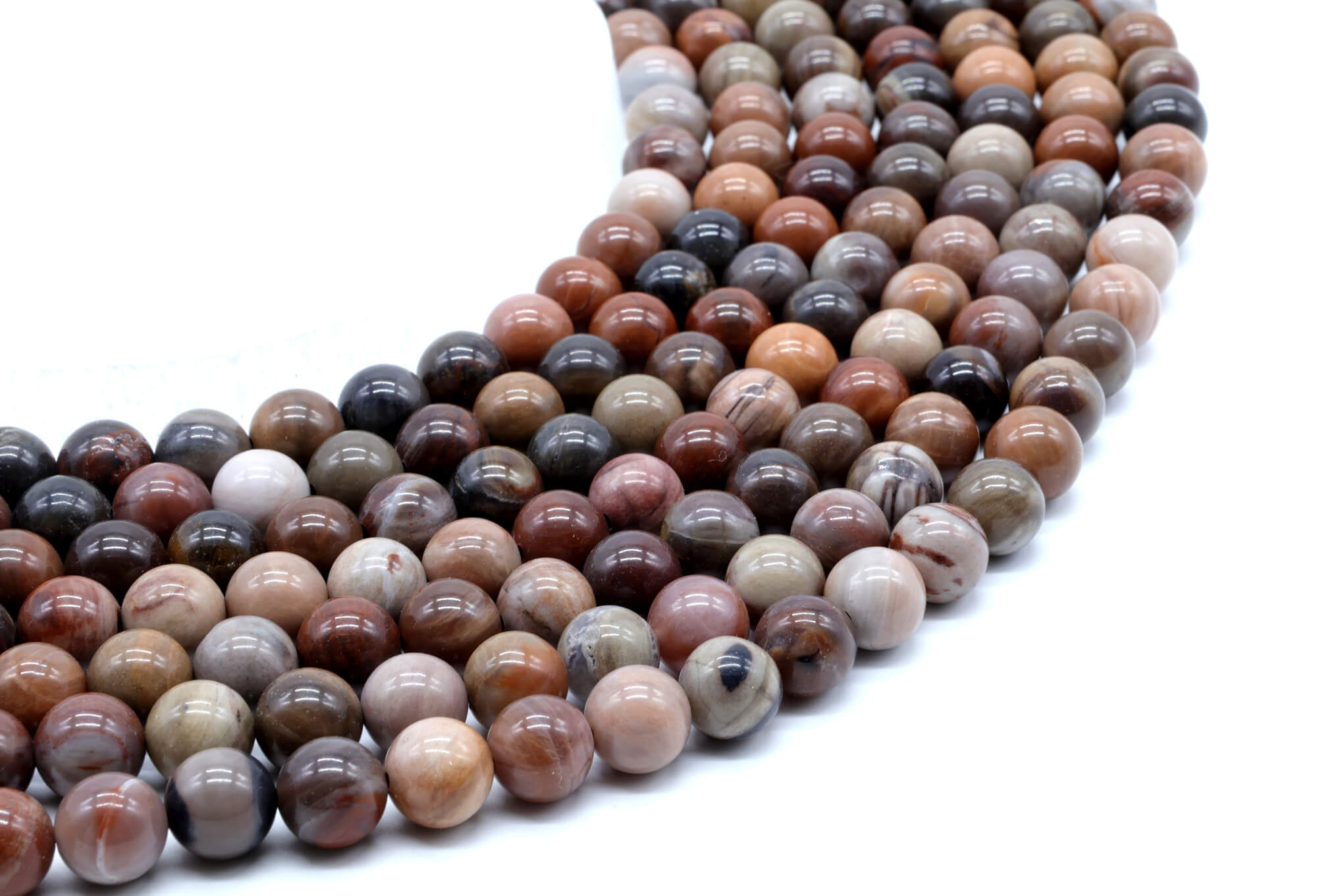 Perles Agate Fossile