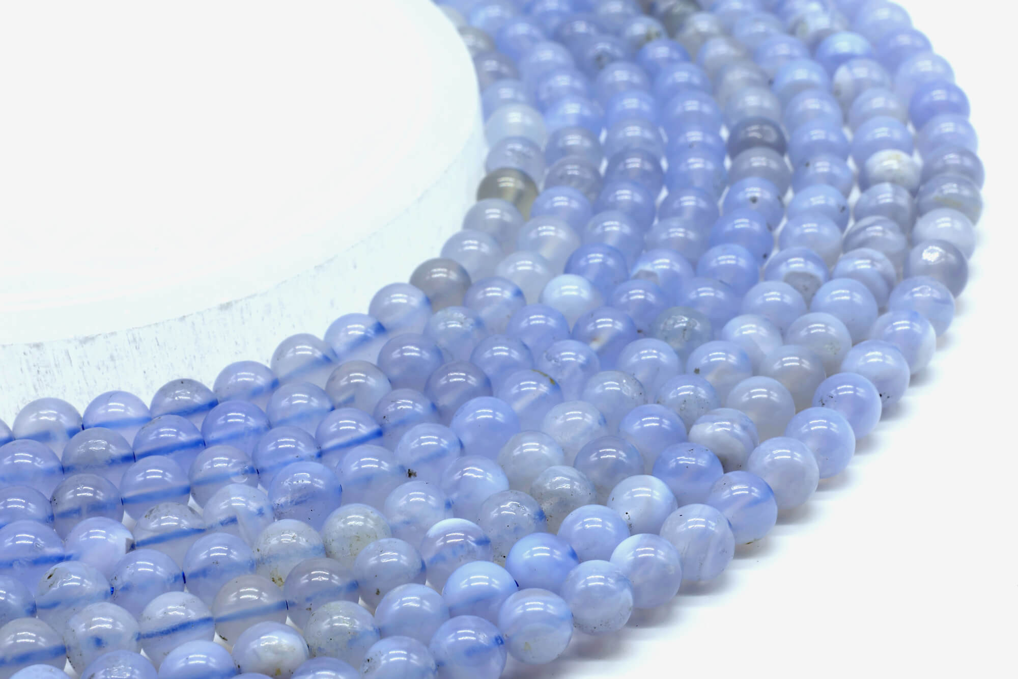 Perles Calcédoine Bleue 'AA'