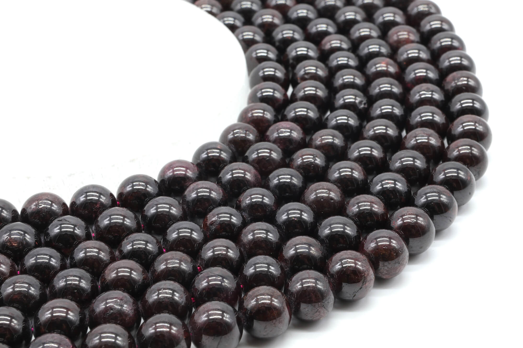 Perles Grenat 6mm ( lot de 10 )