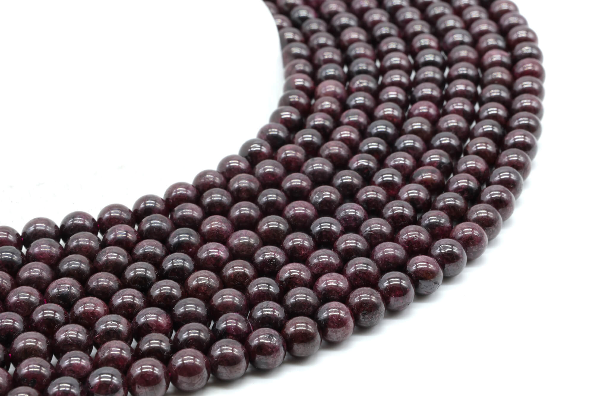 Perles Grenat 6mm ( lot de 10 )