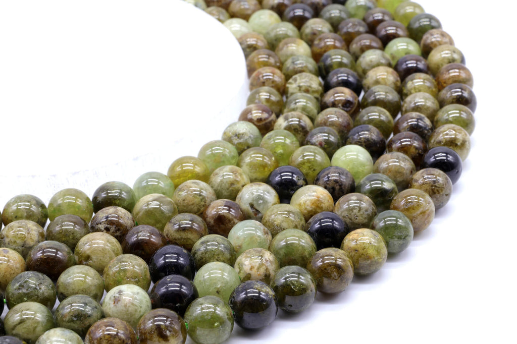 Perles Grenat Vert 6mm ( lot de 10 )