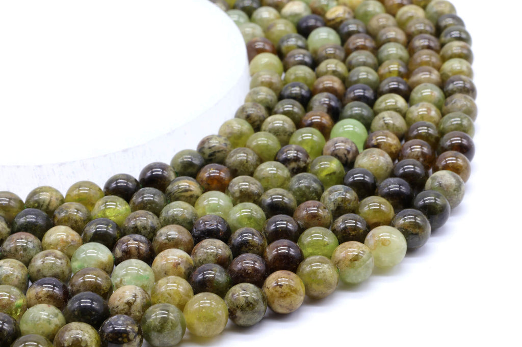 Perles Grenat Vert 6mm ( lot de 10 )
