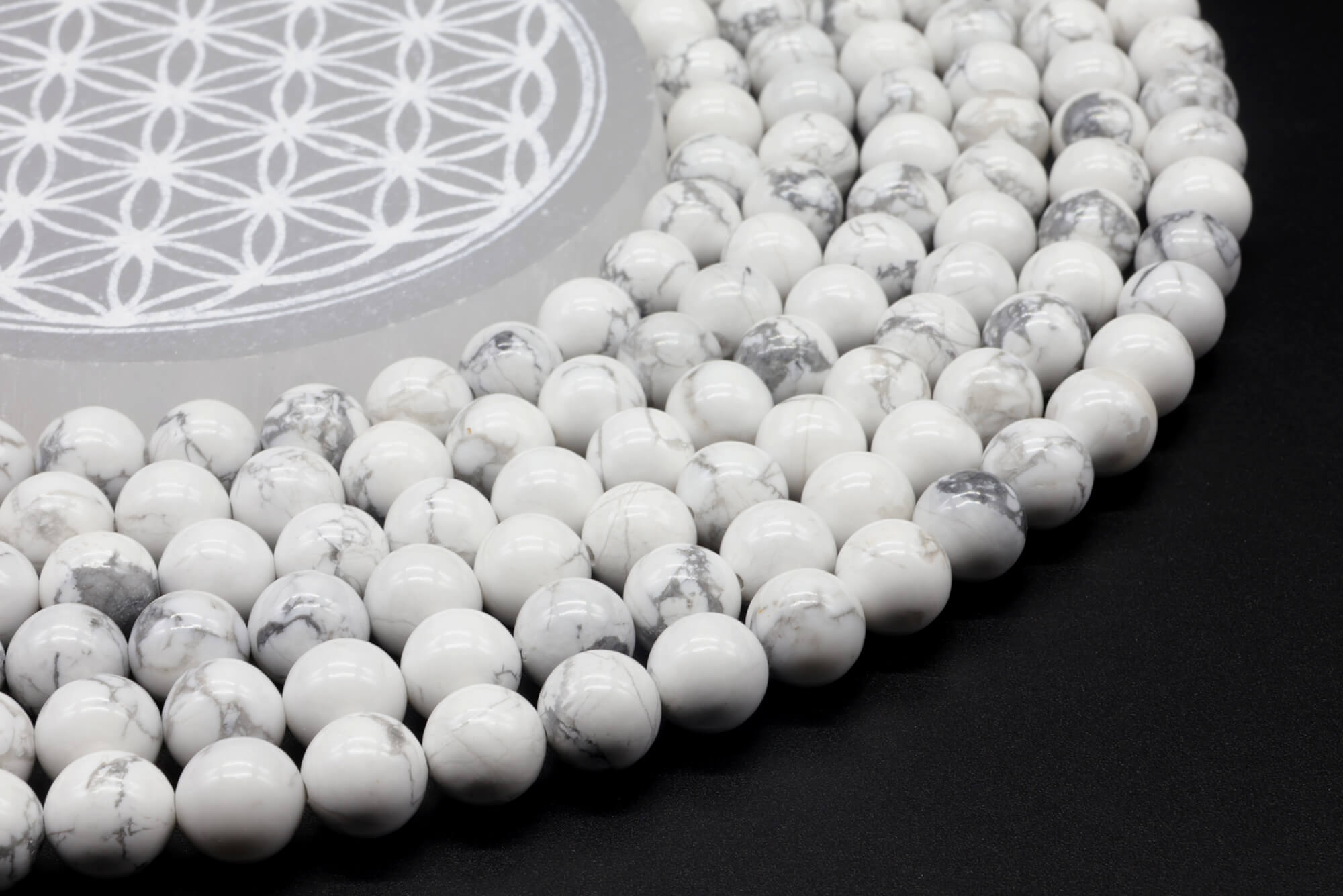 Perles Howlite 6mm ( lot de 10 )