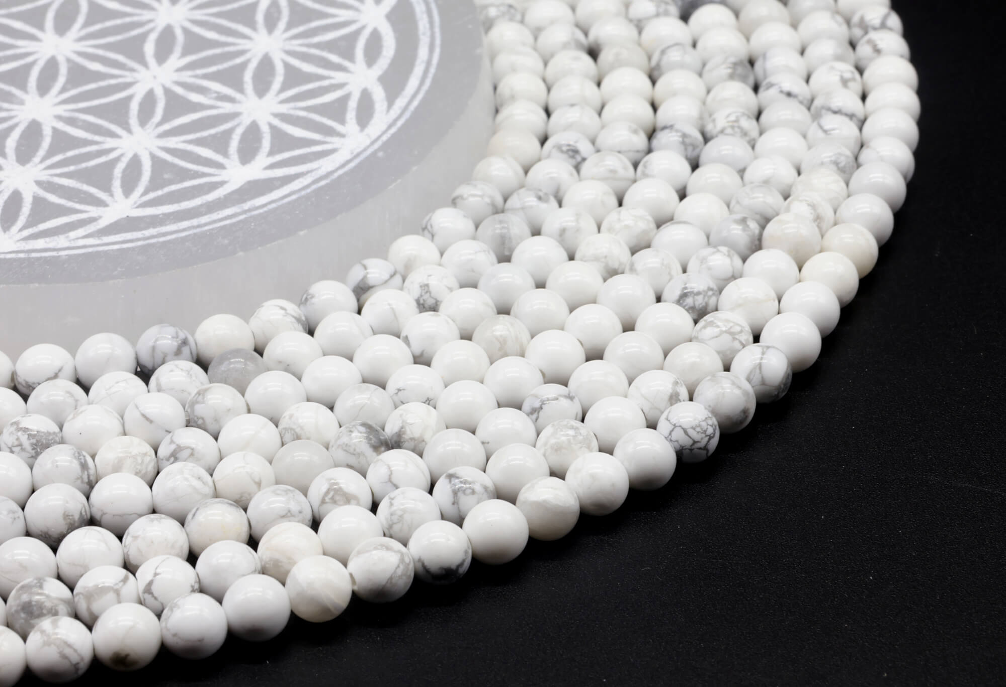 Perles Howlite 6mm ( lot de 10 )
