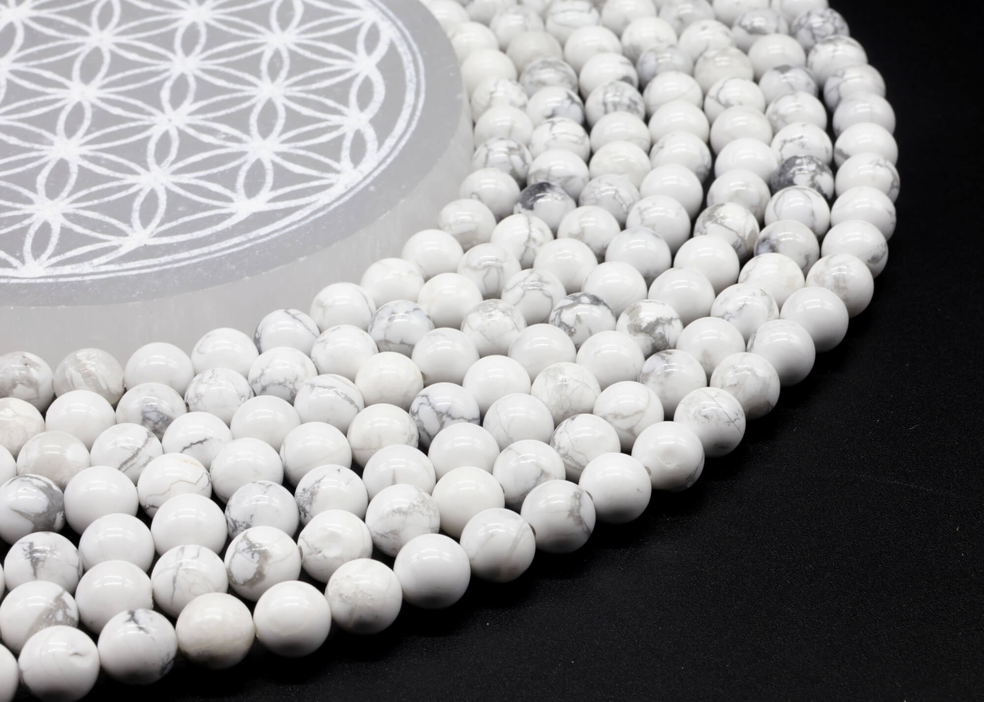 Perles Howlite 6mm ( lot de 10 )