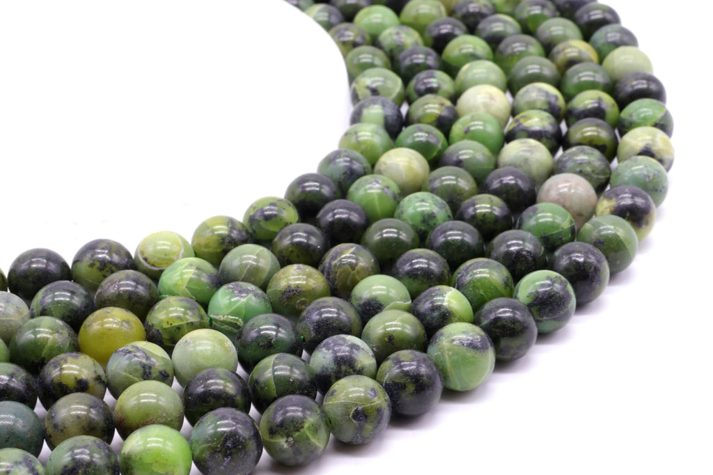 Perles Jade Néphrite 6mm ( lot de 10 )