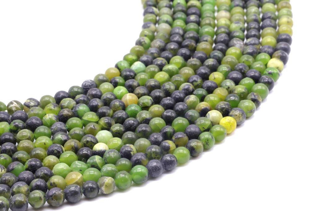 Perles Jade Néphrite 6mm ( lot de 10 )
