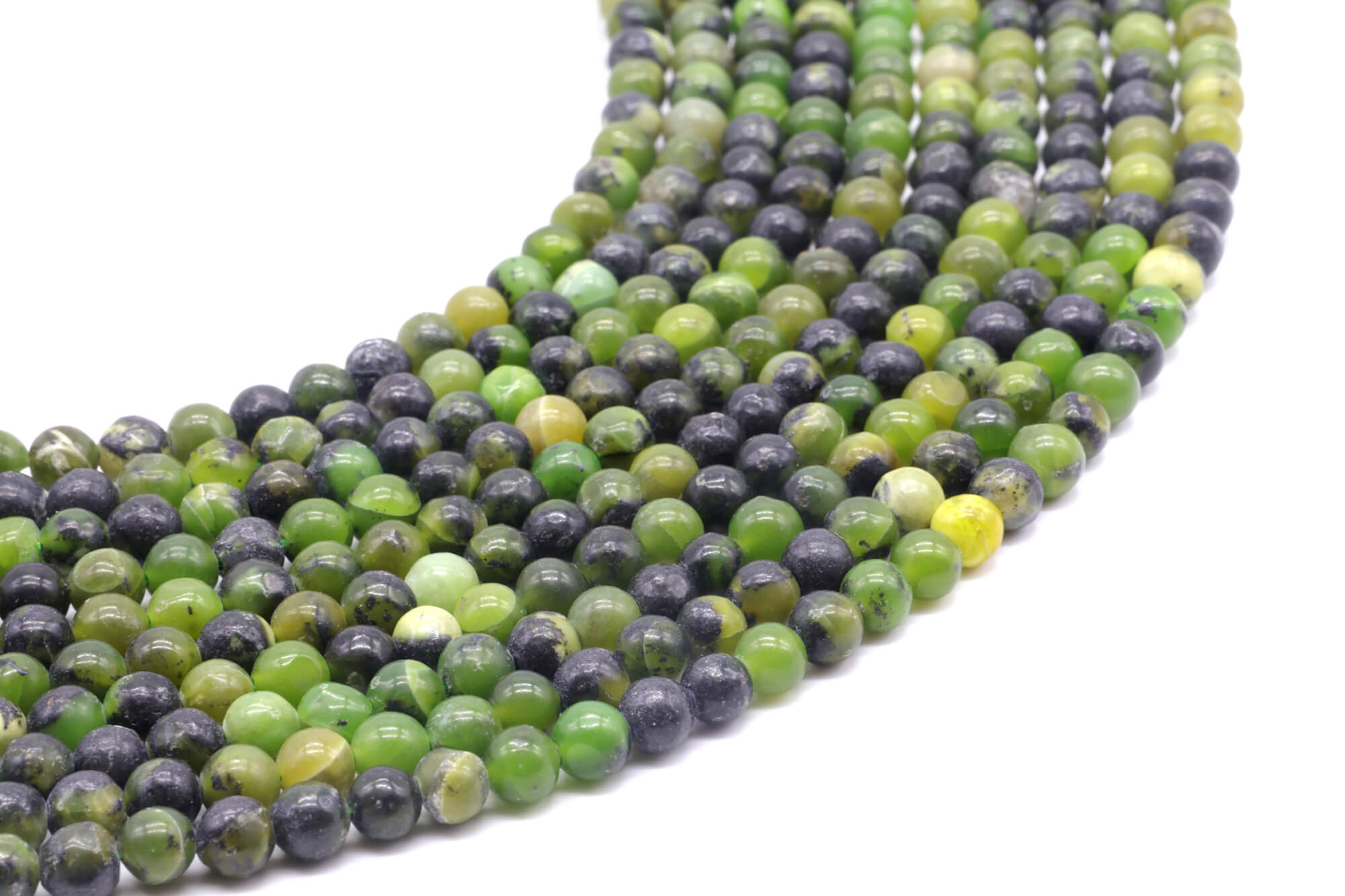 Perles Jade Néphrite 6mm ( lot de 10 )