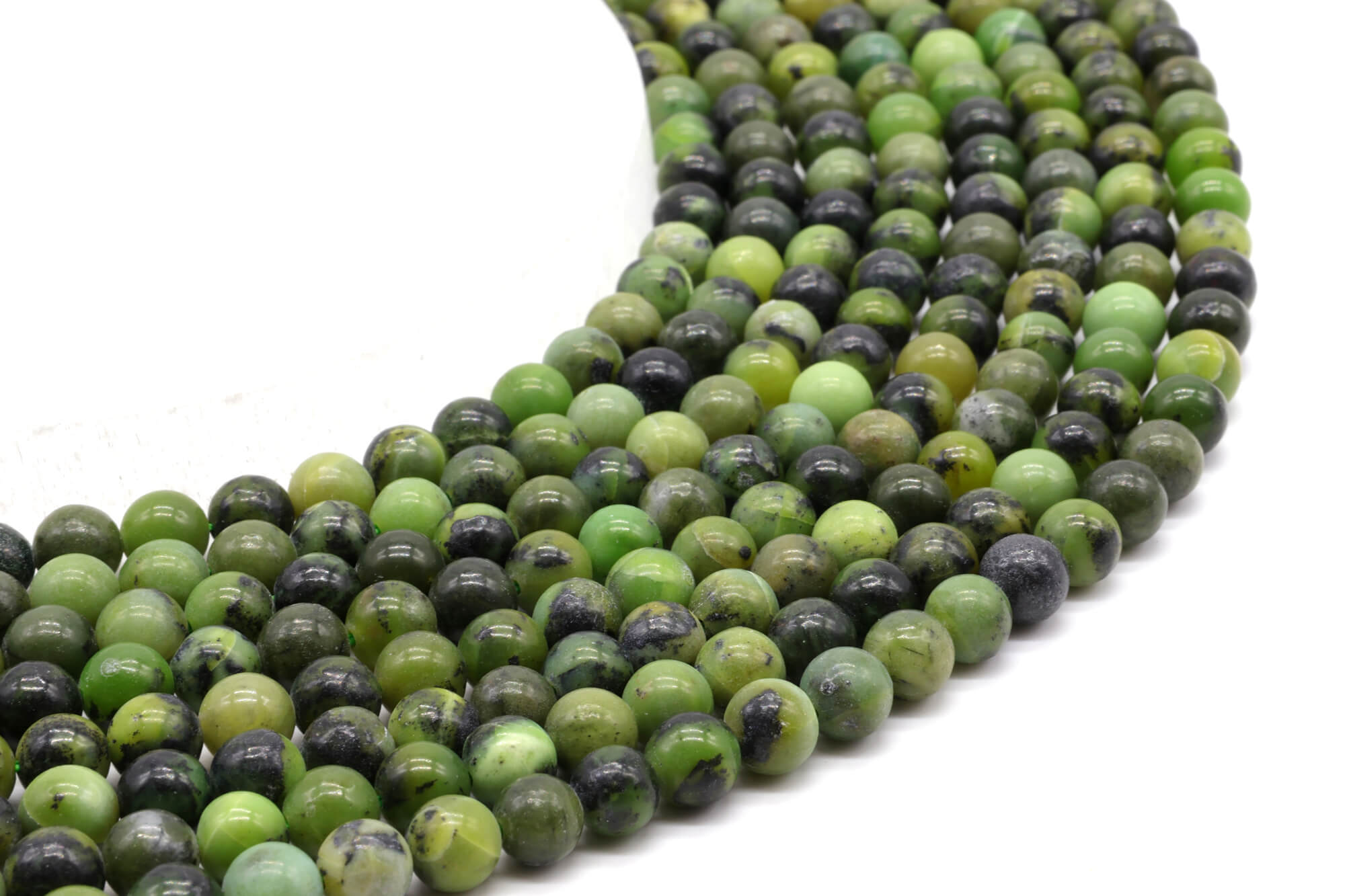 Perles Jade Néphrite 6mm ( lot de 10 )