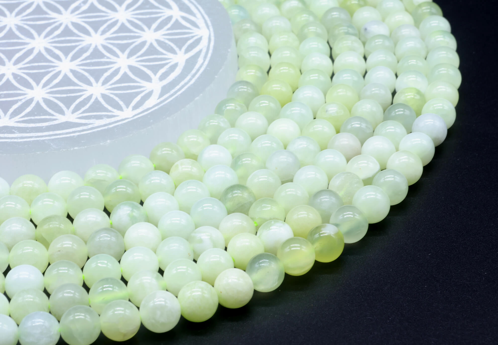 Perles Jade Verte 6mm ( lot de 10 )