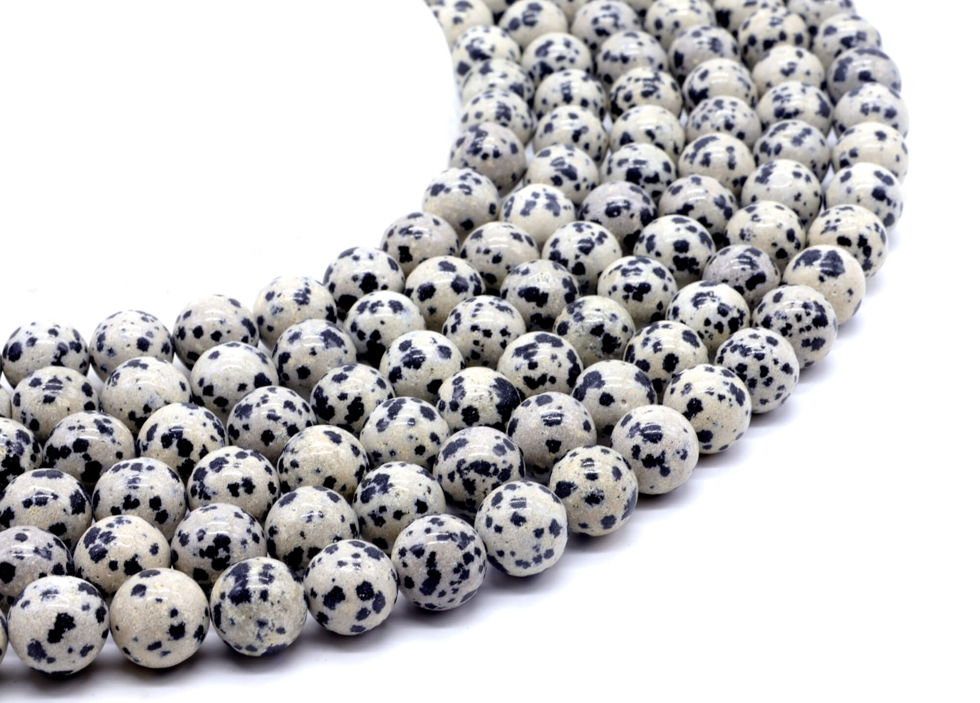 Perles Jaspe Dalmatien 6mm ( lot de 10 )
