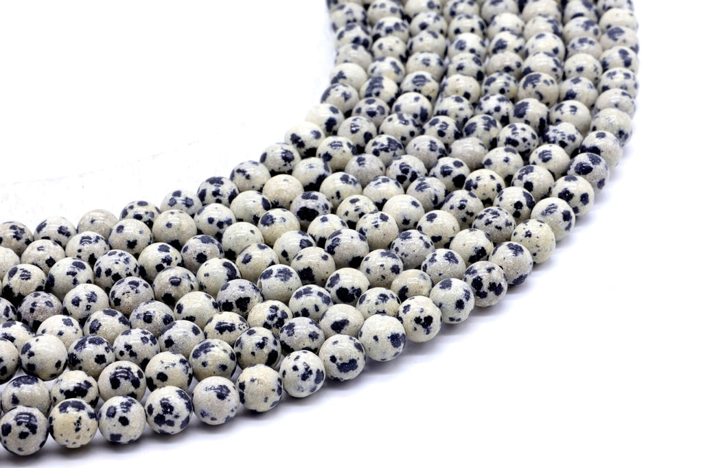 Perles Jaspe Dalmatien 6mm ( lot de 10 )