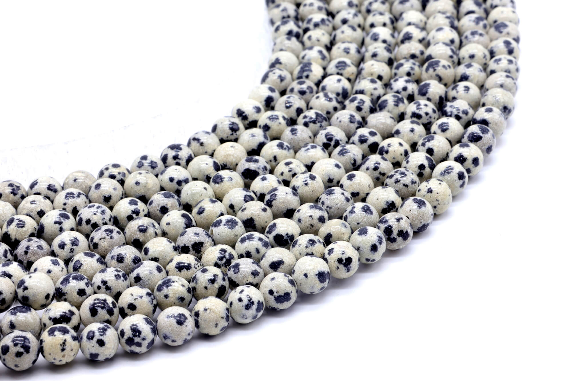 Perles Jaspe Dalmatien 6mm ( lot de 10 )