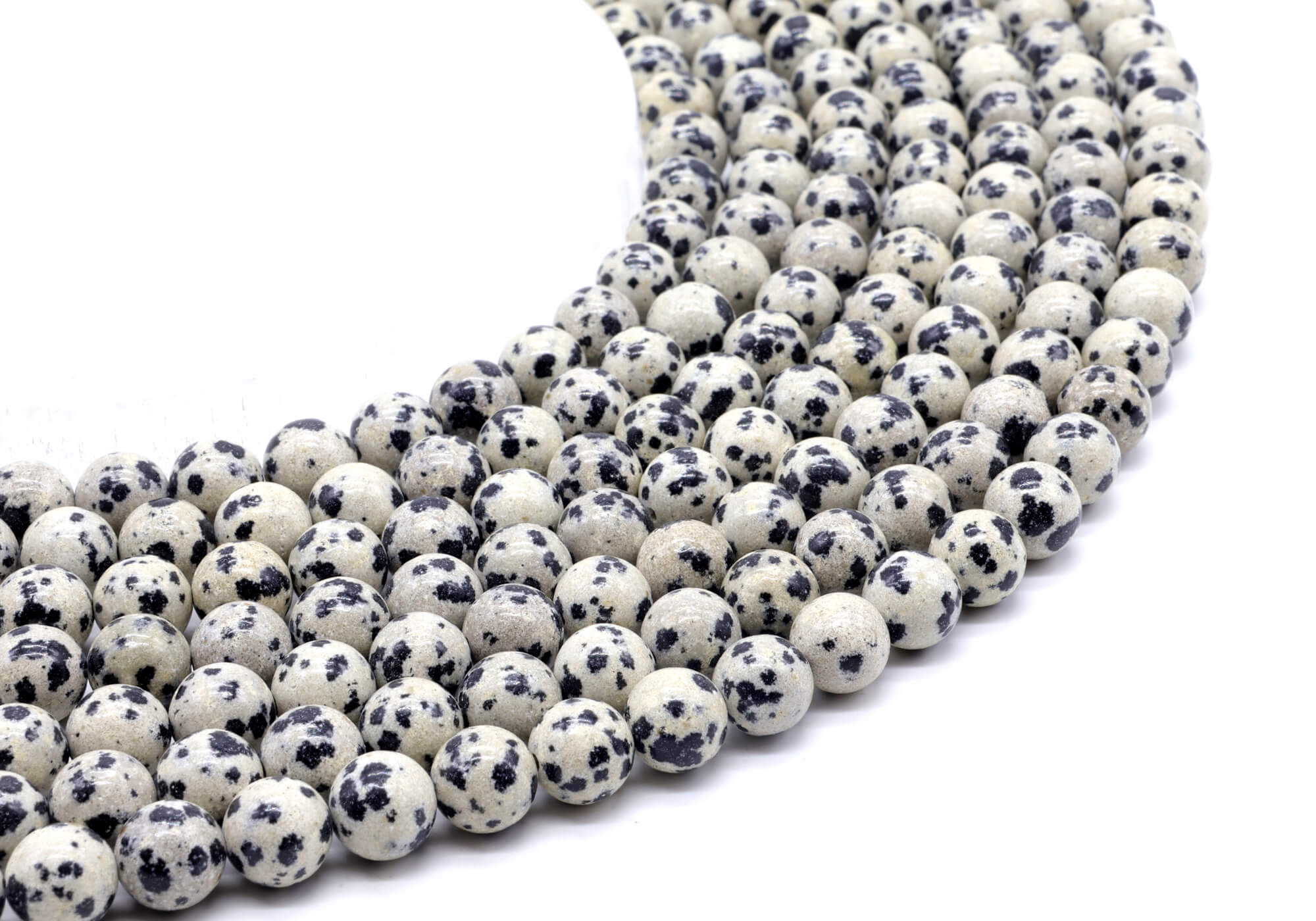 Perles Jaspe Dalmatien 6mm ( lot de 10 )