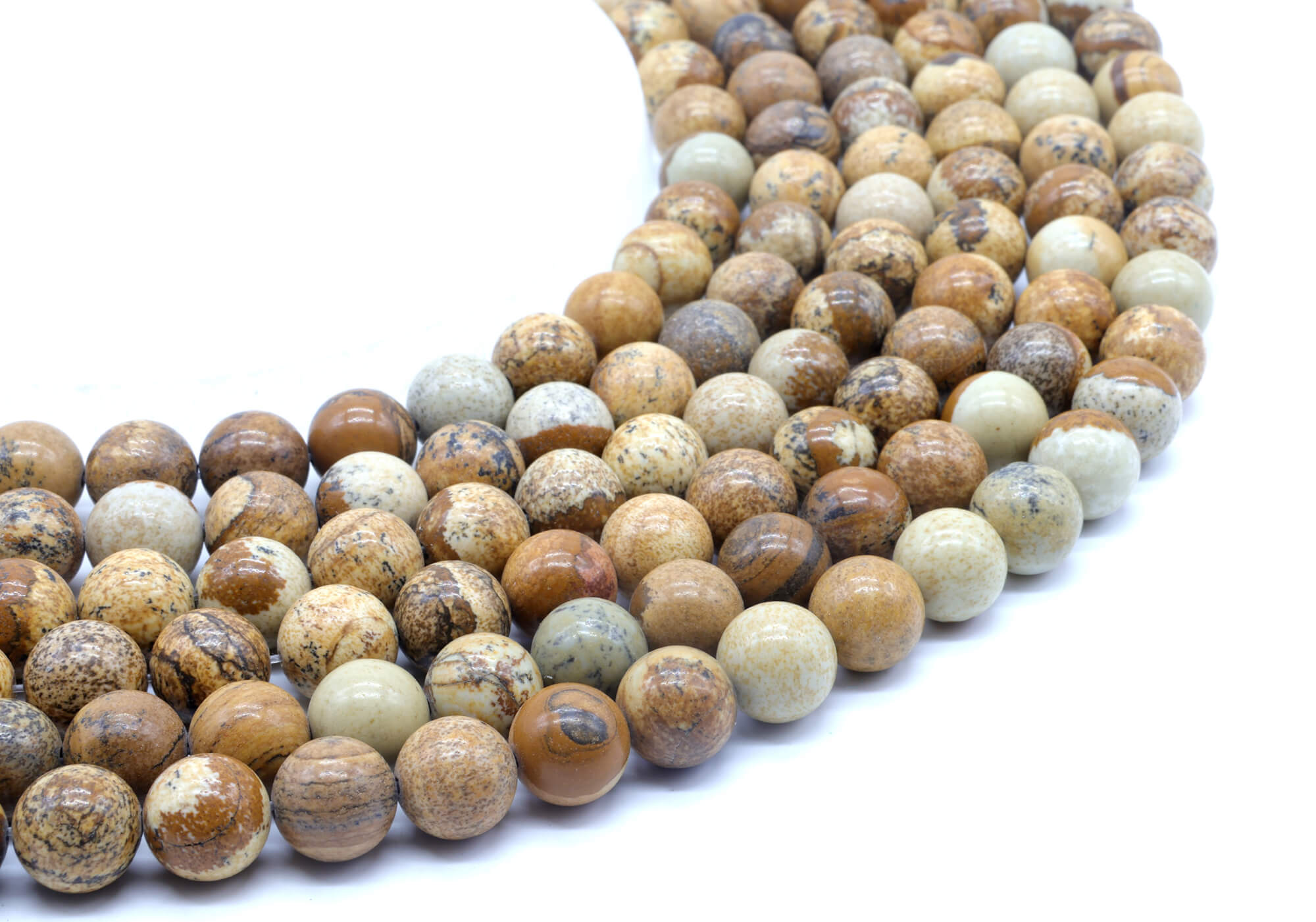 Perles Jaspe Paysage 6mm ( lot de 10 )