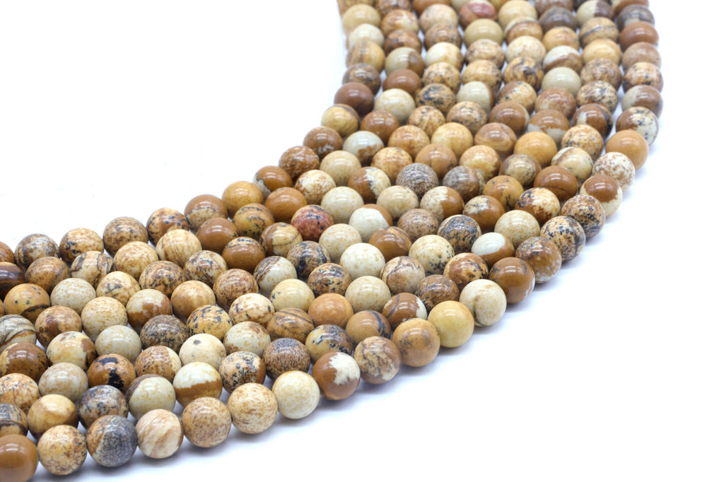 Perles Jaspe Paysage 6mm ( lot de 10 )