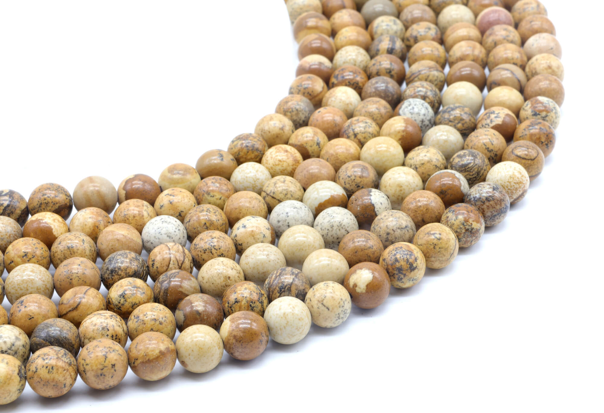 Perles Jaspe Paysage 6mm ( lot de 10 )