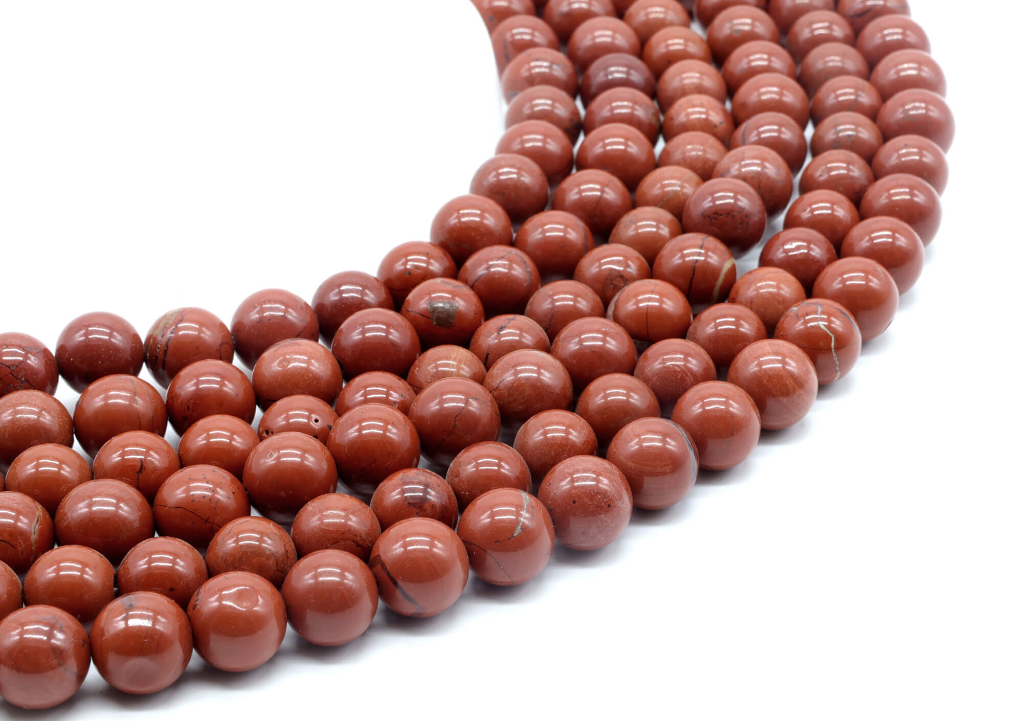 Perles Jaspe Rouge 6mm ( lot de 10 )