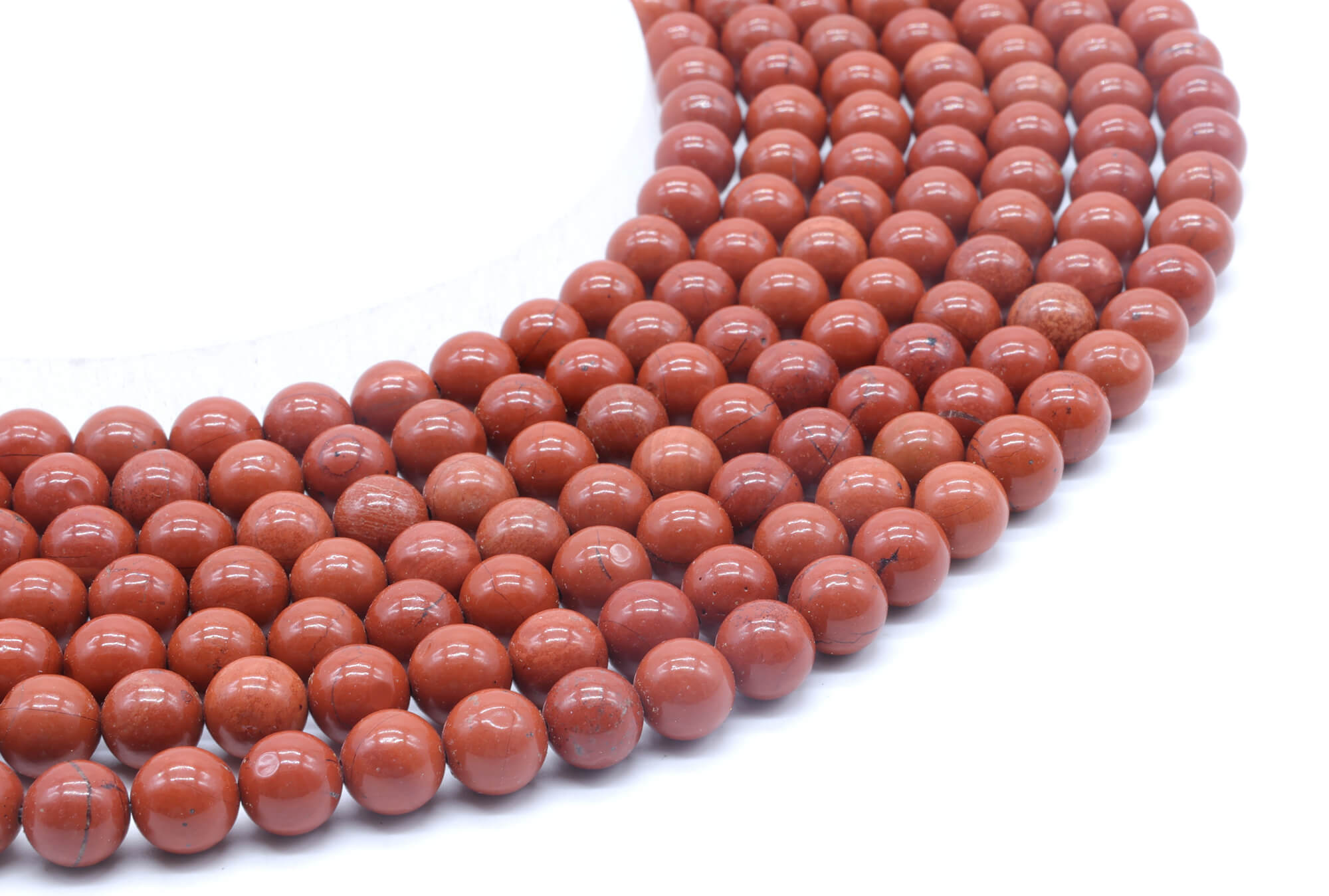 Perles Jaspe Rouge 6mm ( lot de 10 )