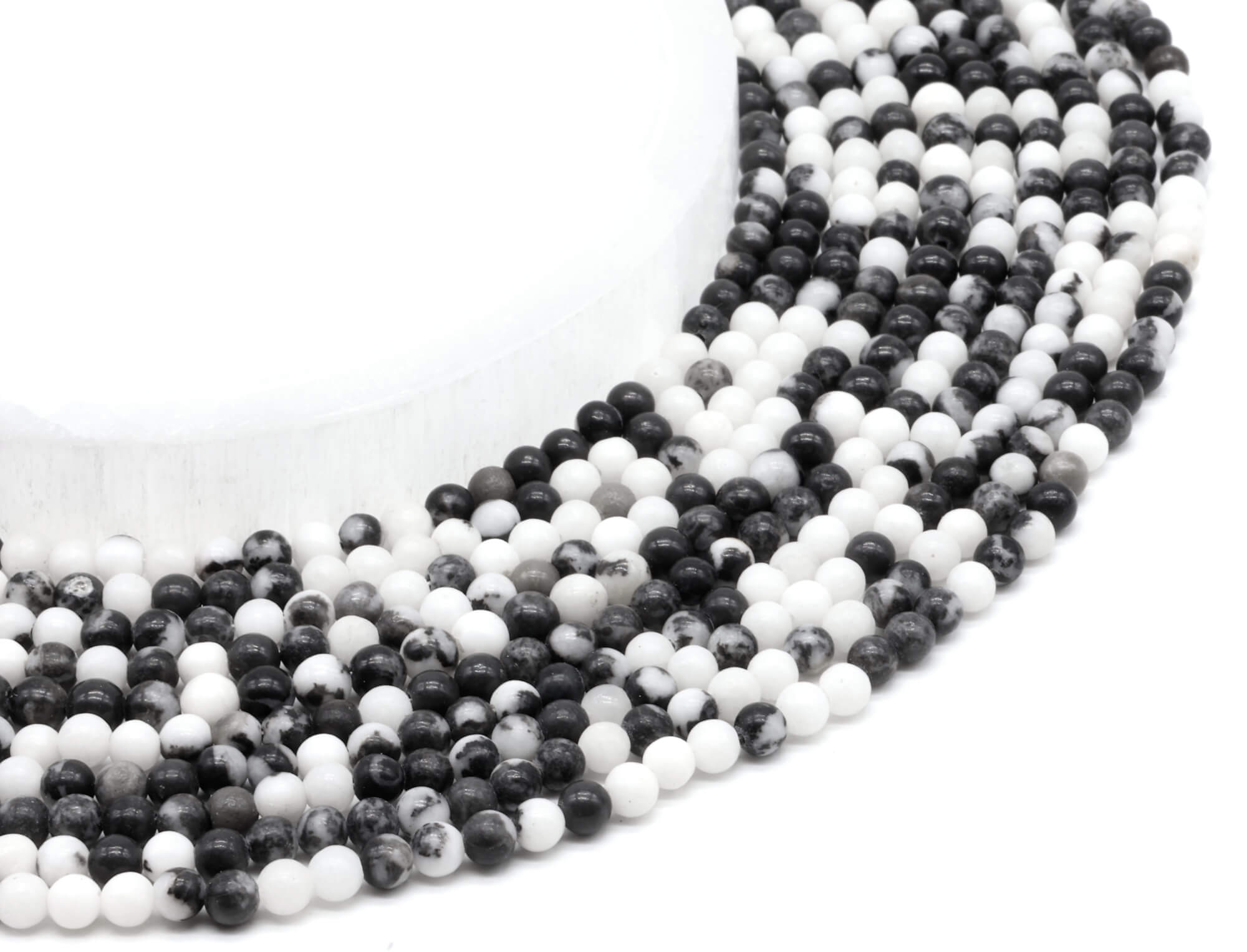 Perles Jaspe Zèbre 6mm ( lot de 10 )