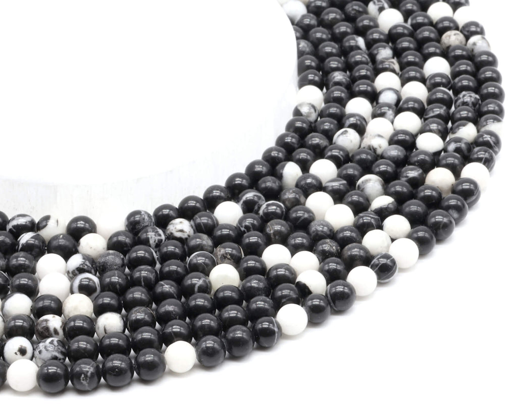 Perles Jaspe Zèbre 6mm ( lot de 10 )