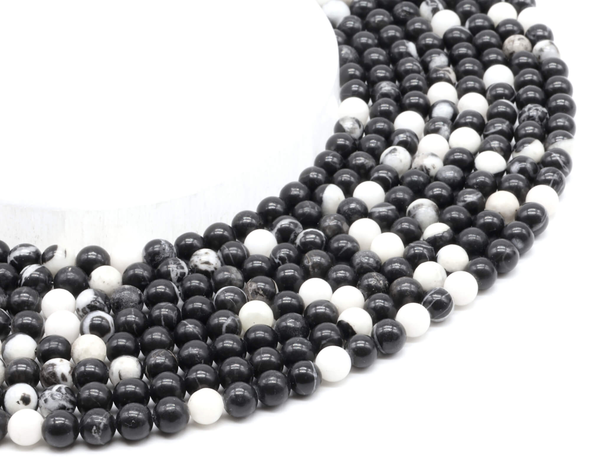 Perles Jaspe Zèbre 6mm ( lot de 10 )
