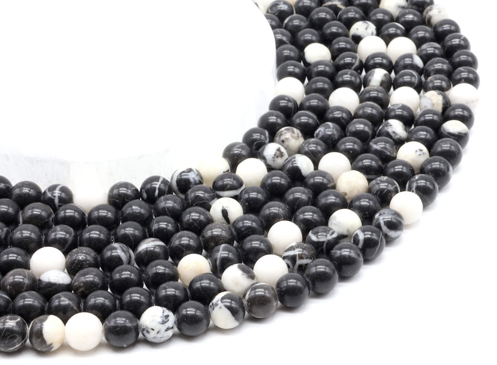 Perles Jaspe Zèbre 6mm ( lot de 10 )