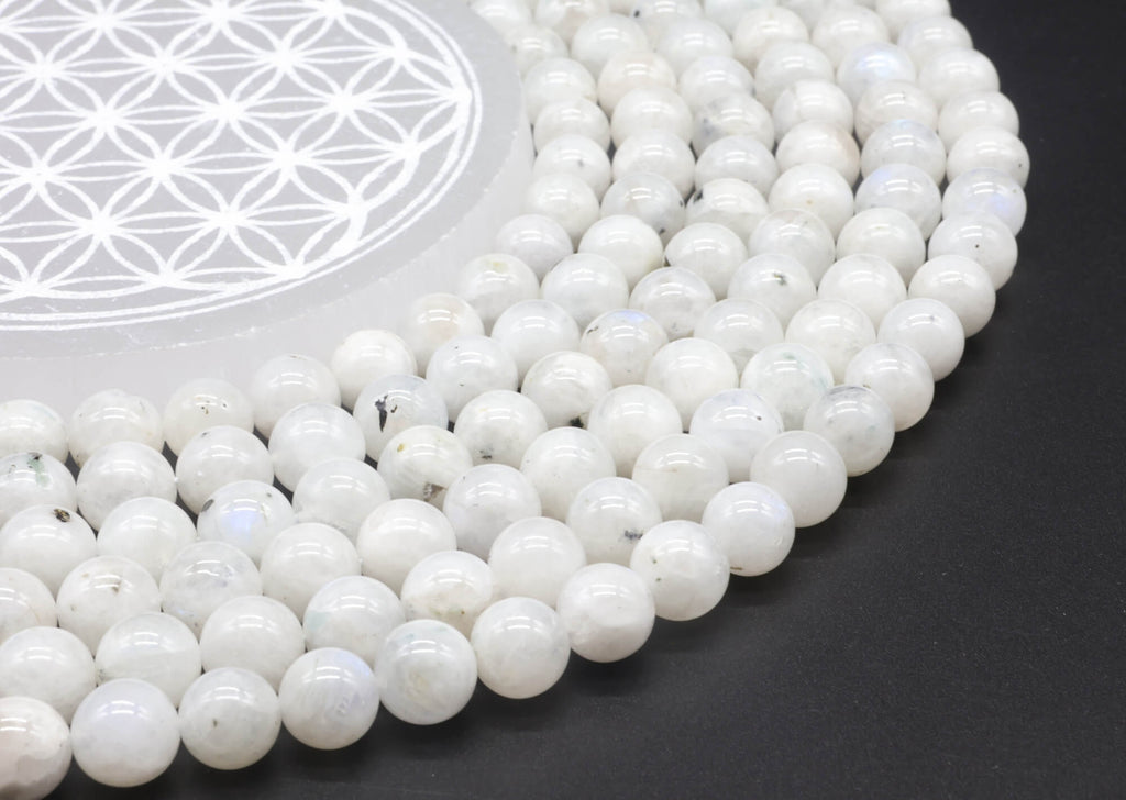 Perles Labradorite Blanche 6mm ( lot de 10 )