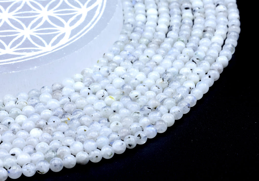 Perles Labradorite Blanche 6mm ( lot de 10 )