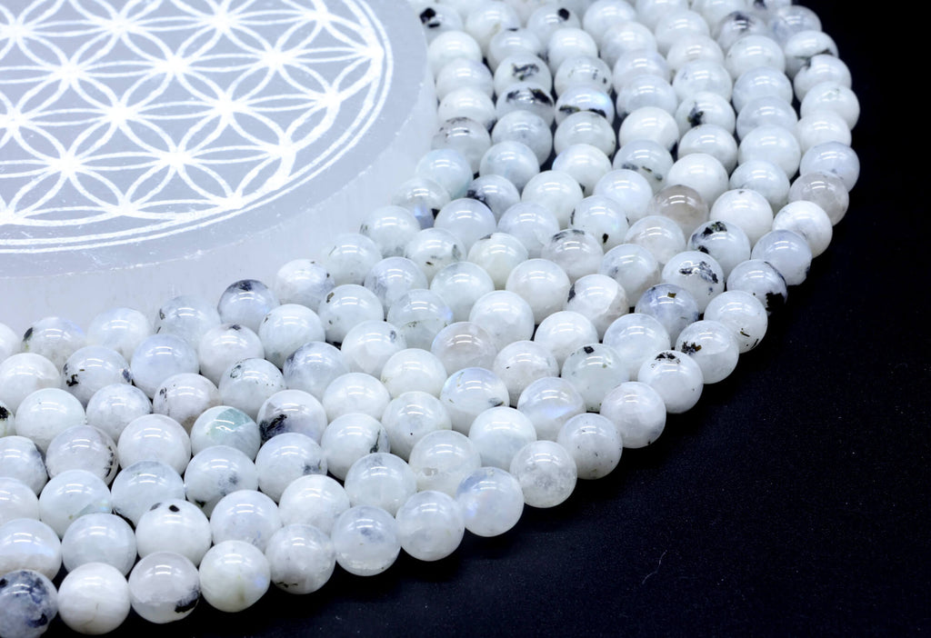 Perles Labradorite Blanche 6mm ( lot de 10 )