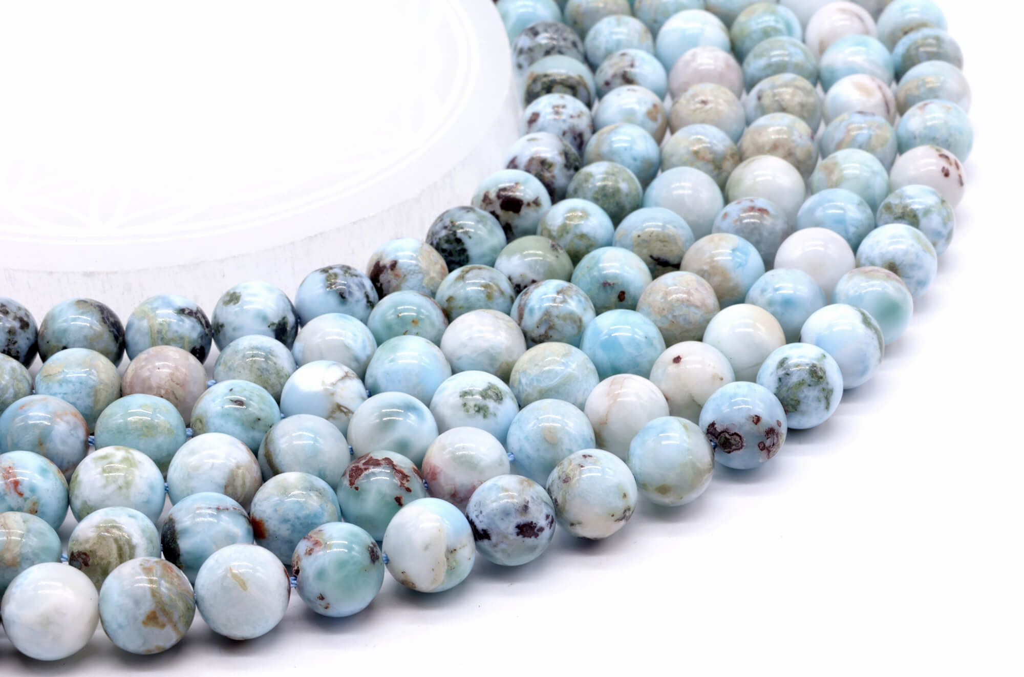 Perles Larimar 6mm ( lot de 10 )