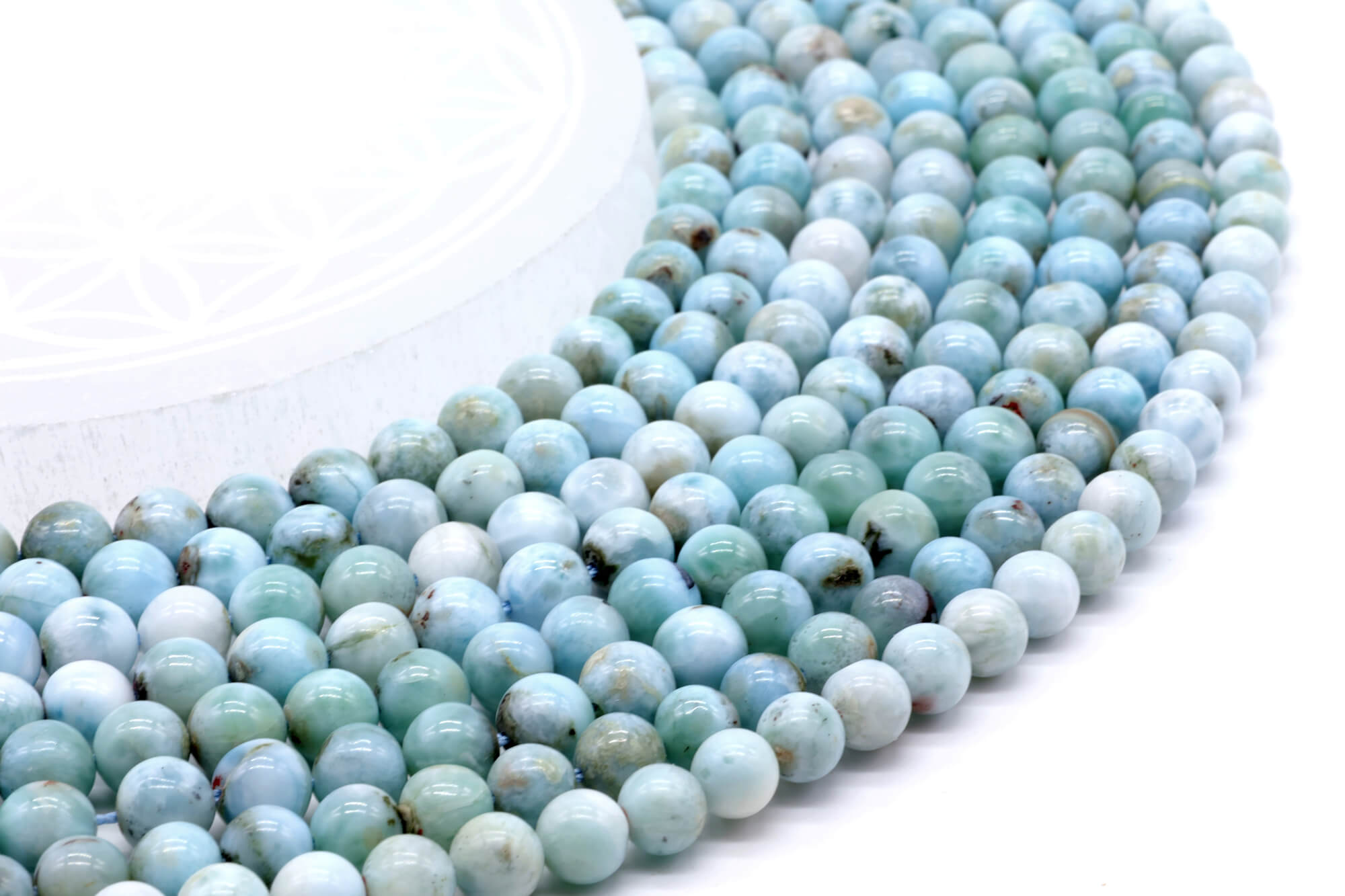 Perles Larimar 6mm ( lot de 10 )