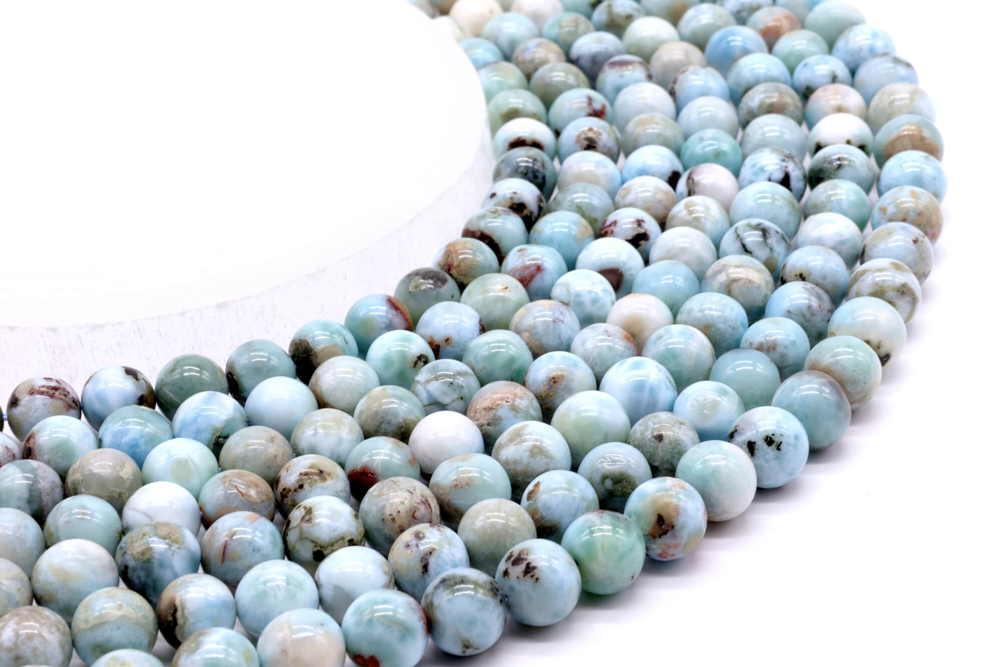 Perles Larimar 6mm ( lot de 10 )