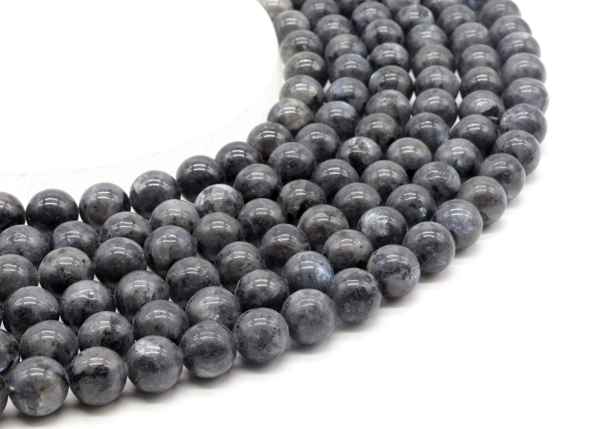 Perles Larvikite 6mm ( lot de 10 )