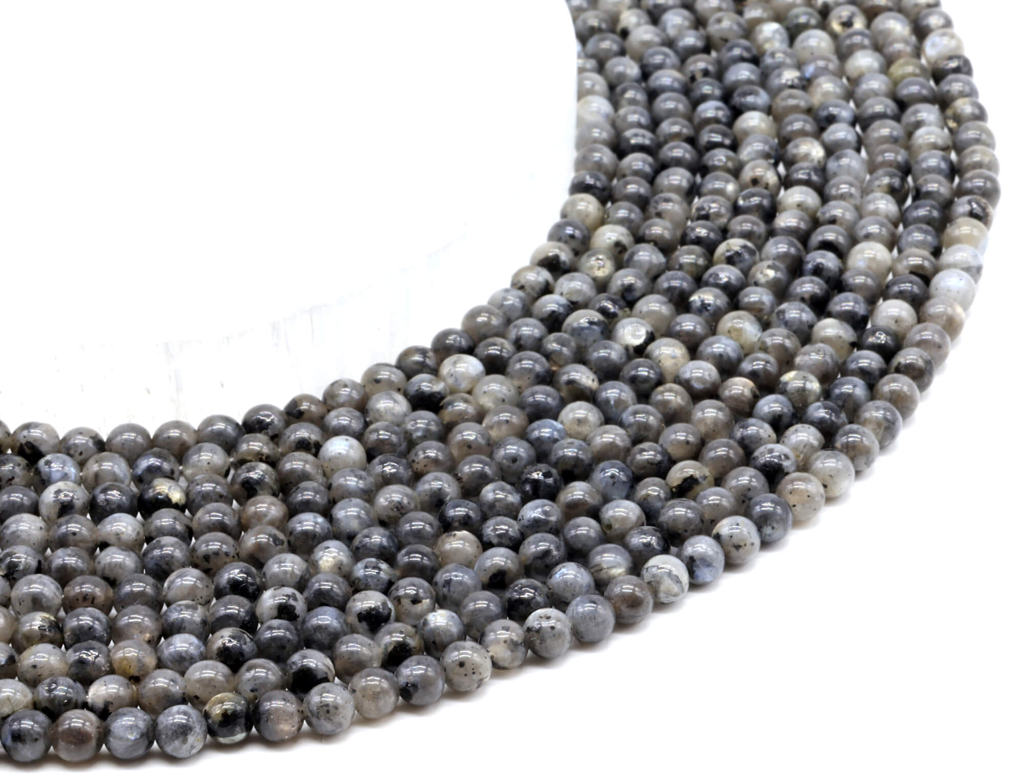 Perles Larvikite 6mm ( lot de 10 )