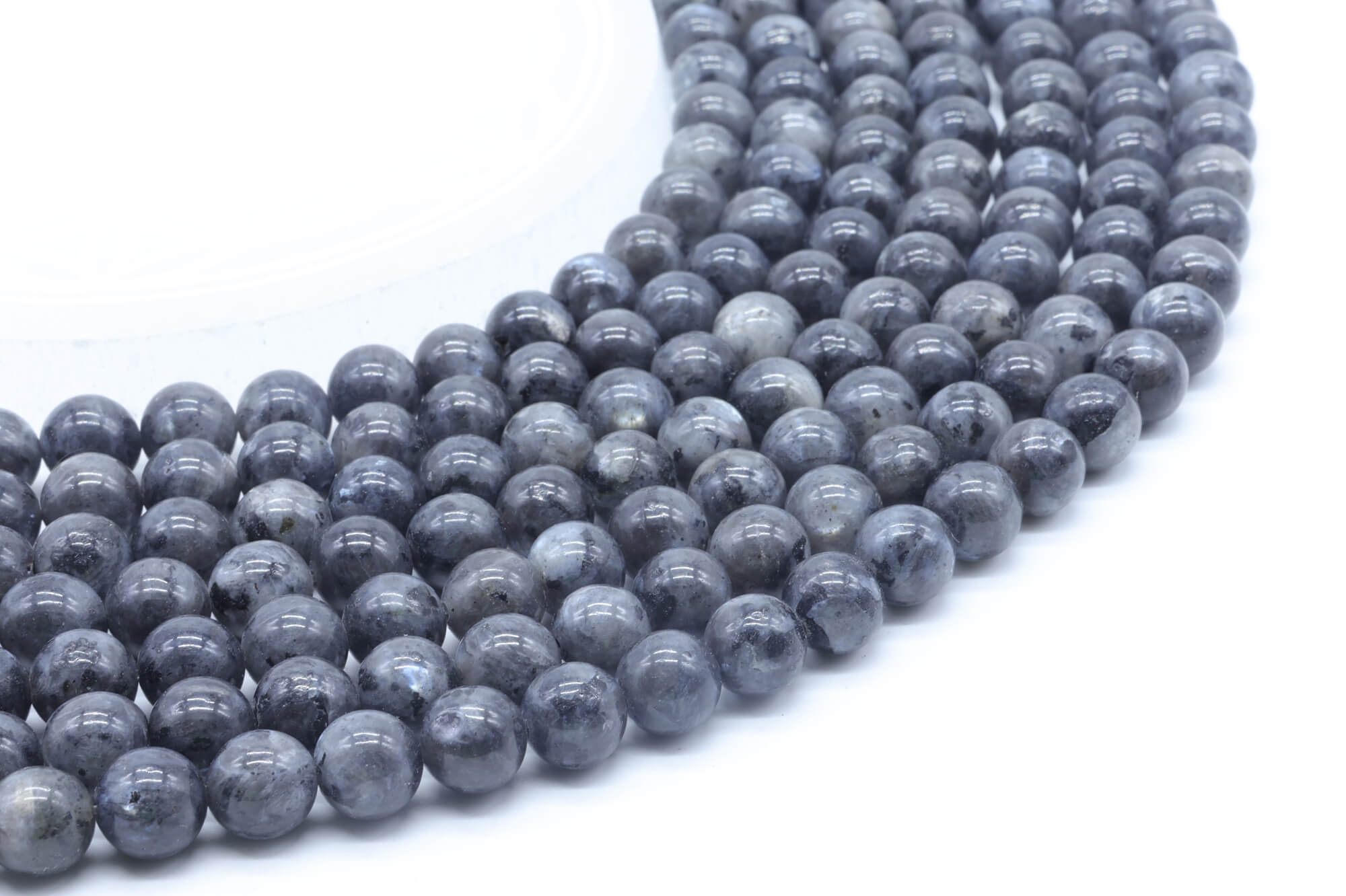 Perles Larvikite 6mm ( lot de 10 )