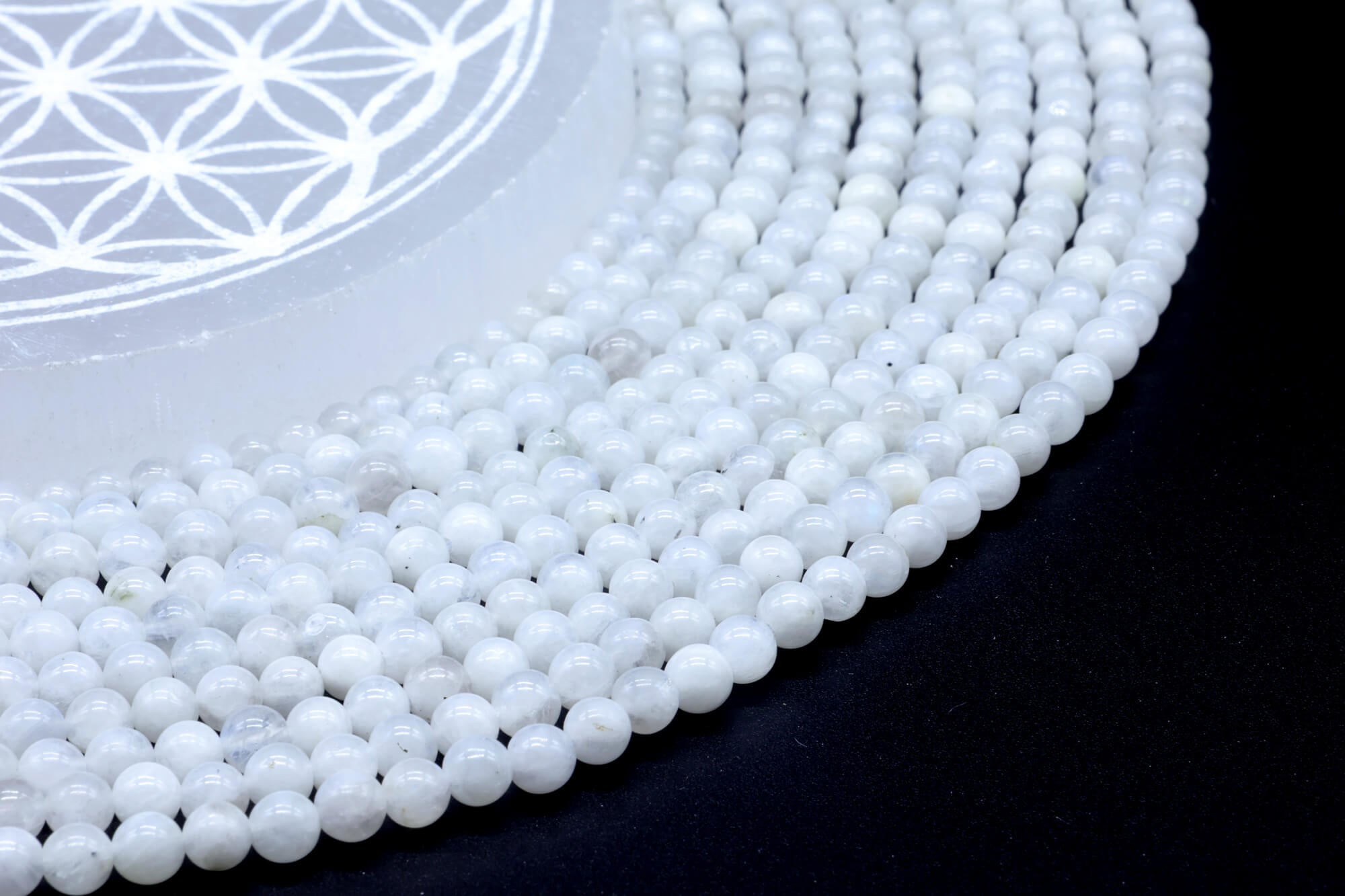 Perles de Lune Blanche 'AA' 6mm ( lot de 10 )