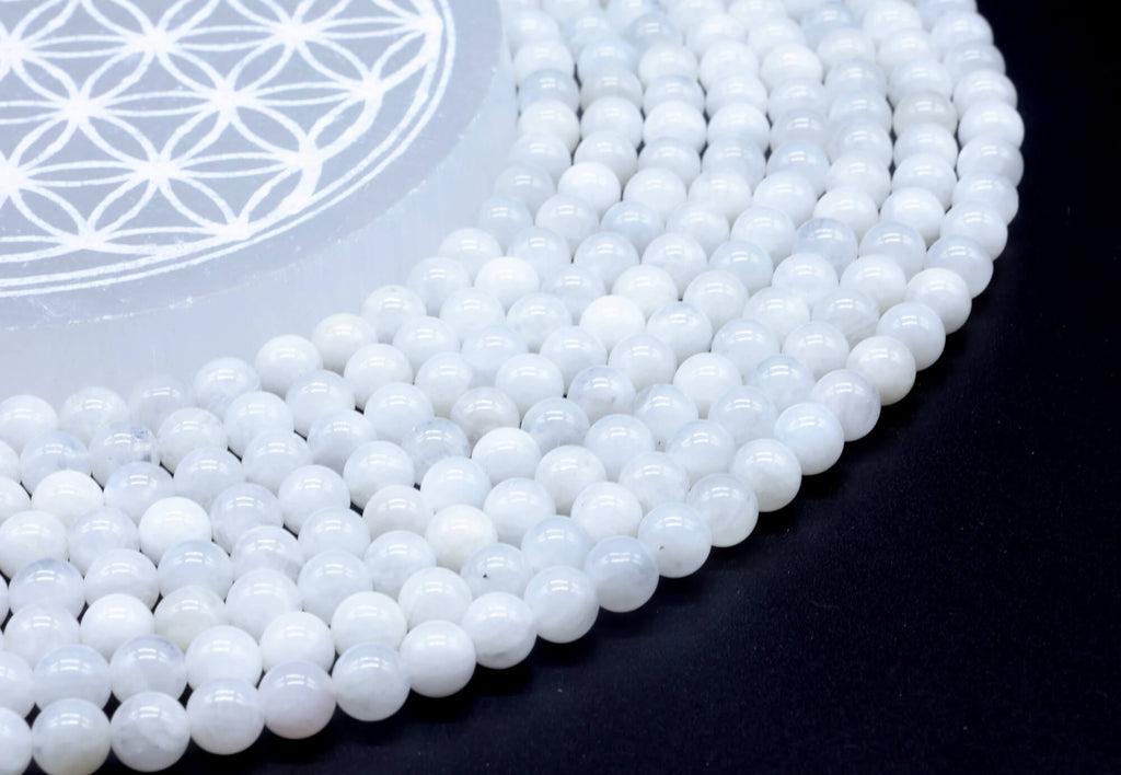 Perles de Lune Blanche 'AA' 6mm ( lot de 10 )