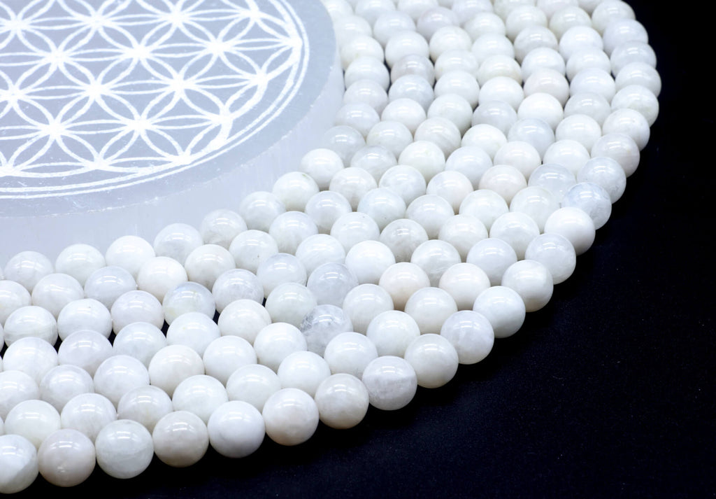 Perles de Lune Blanche 'AA' 6mm ( lot de 10 )