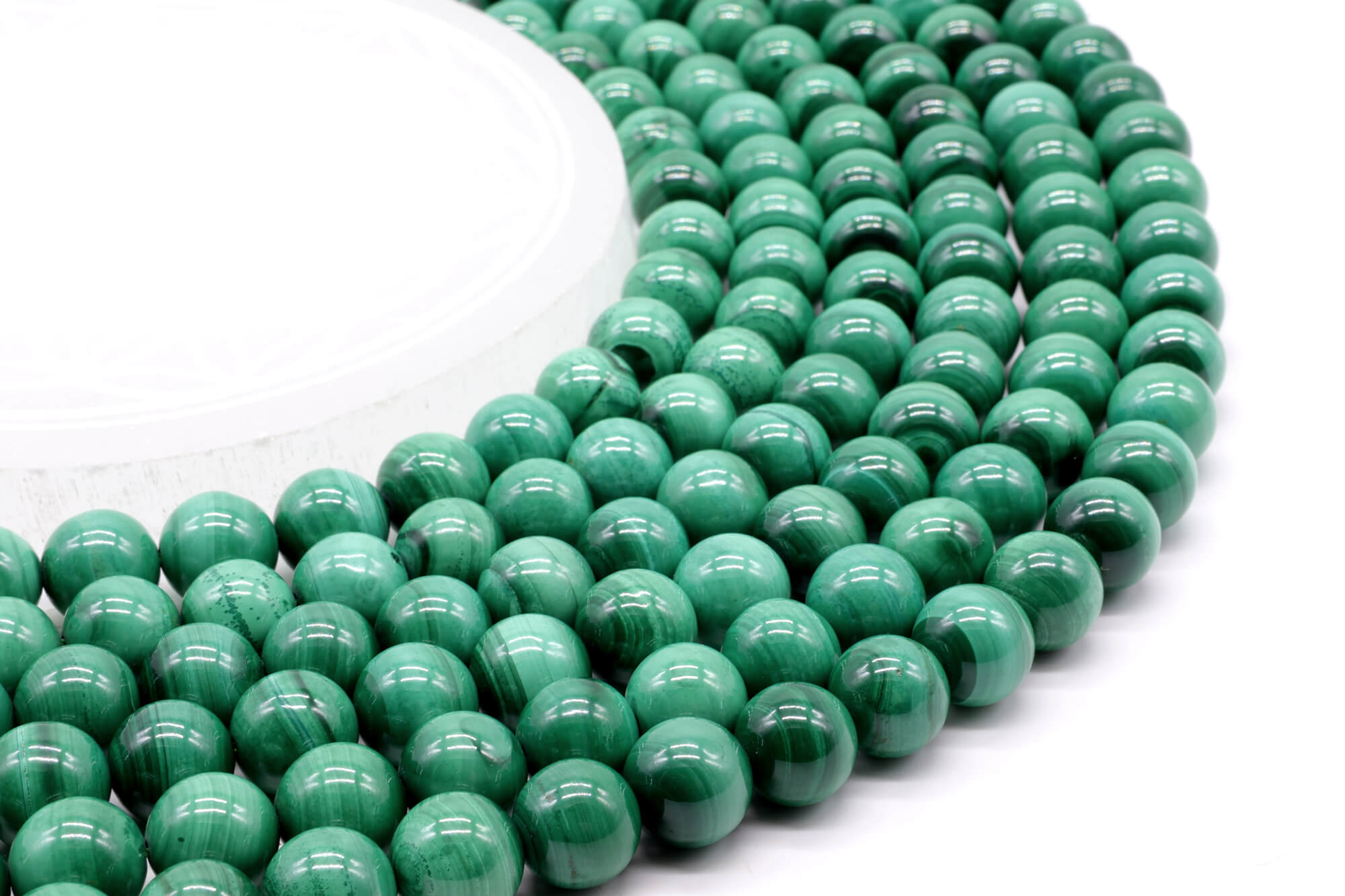 Perles 'Light' Malachite 'AA' 6mm ( lot de 10 )